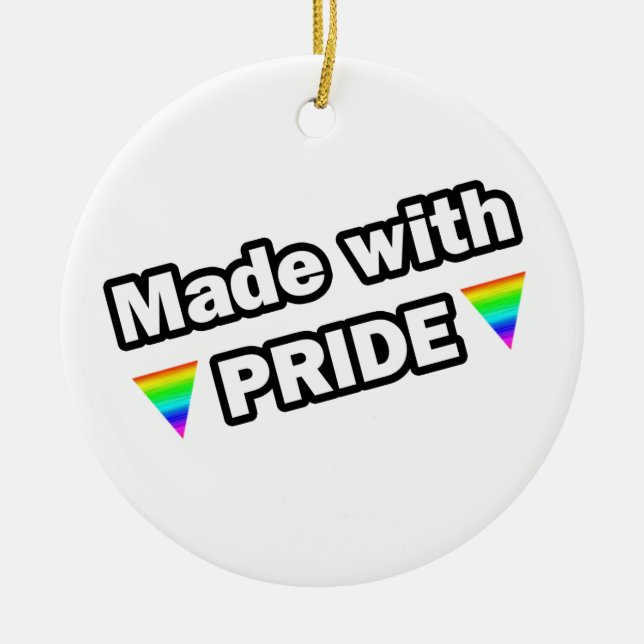 Tillverkad med Pride Julgransprydnad Keramik (Framsidan)