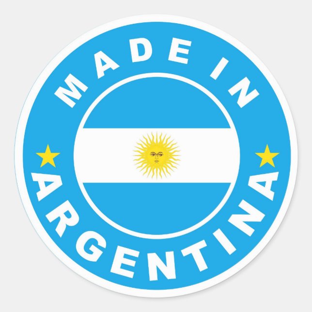 Tillverkad på argentina land flagga-etikett runt klistermärke (Framsida)