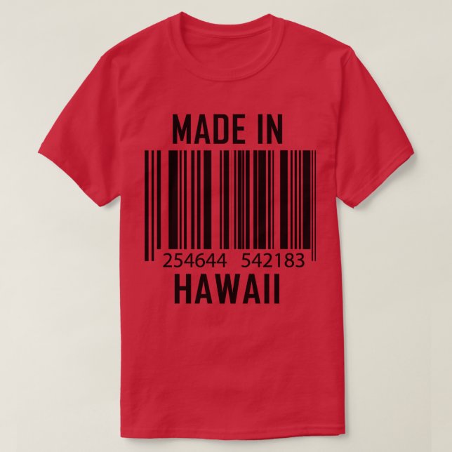 Tillverkad på Hawaii Barcode Funny 1 T Shirt (Design framsida)