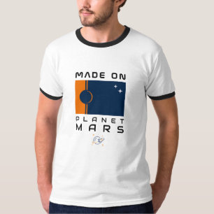 Tillverkad på Planet Mars T-Shirt med Martian Flag