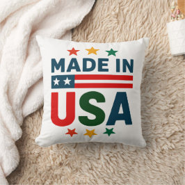 Tillverkad på usa patriotisk typografisk design kudde