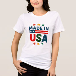 Tillverkad på usa patriotisk typografisk design t shirt