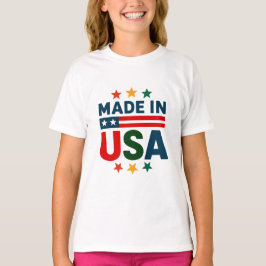 Tillverkad på usa patriotisk typografisk design t shirt