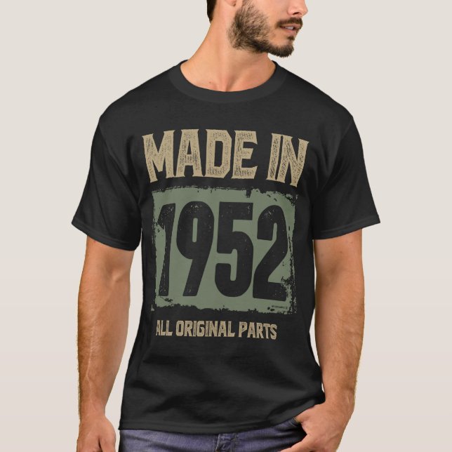 Tillverkade 1952 alla originaldelar t shirt (Framsida)
