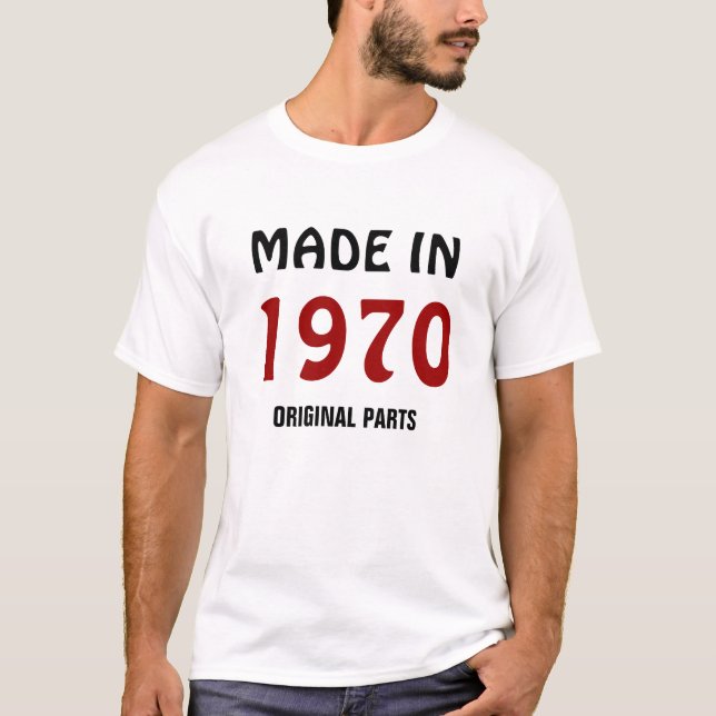 Tillverkade 1970, originaldelar, t shirt (Framsida)