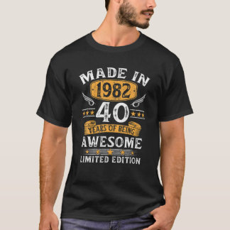 Tillverkade 1982 40 år gamla gåvor 40 dagar gamla t shirt