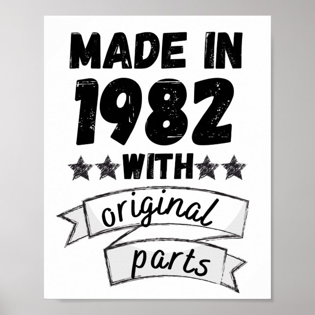 tillverkade 1982 med originaldelar, poster (Framsidan)