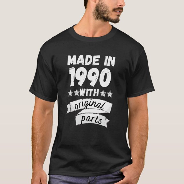 tillverkade 1990 med originaldelar, t shirt (Framsida)