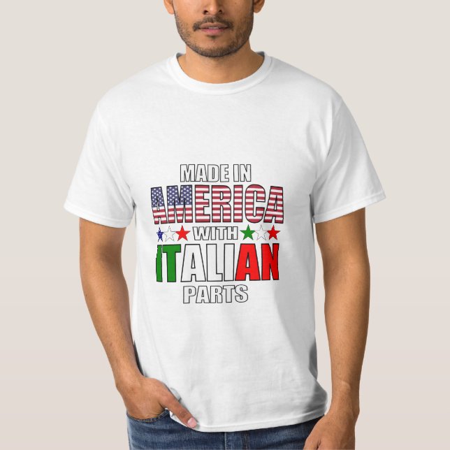 Tillverkade i Amerika med italienska delar T Shirt (Framsida)