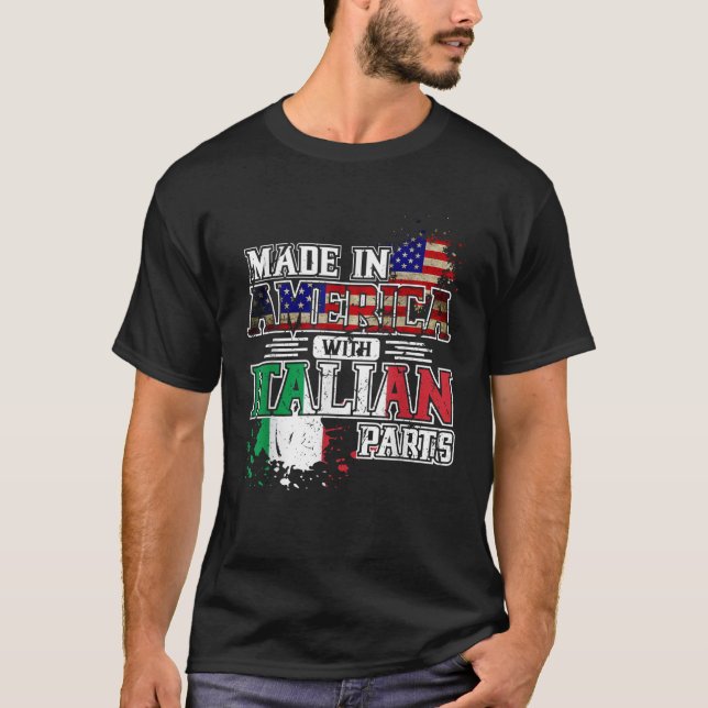 Tillverkade i Amerika med italienska delar T Shirt (Framsida)