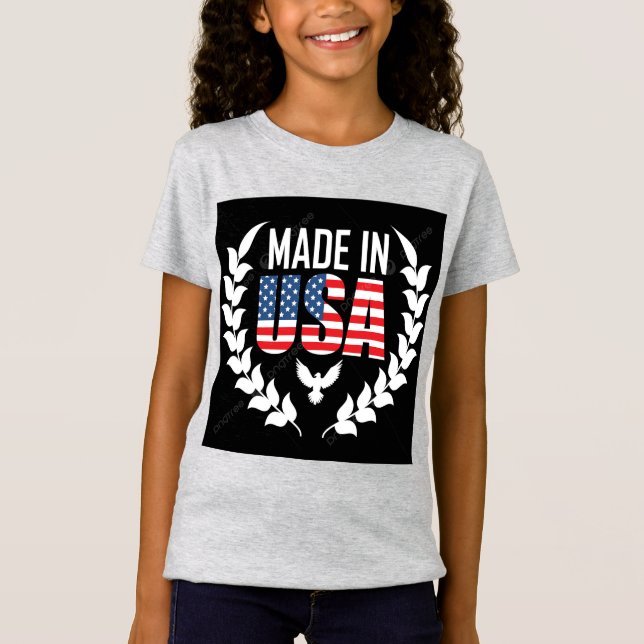 Tillverkade i amerikanska flickor t shirt (Framsida)