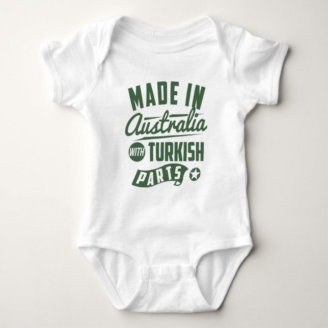 Tillverkade i Australien med turkiska delar T-shirt (Framsida)