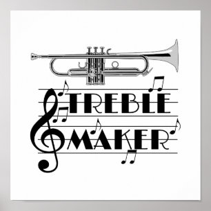 Tillverkare för trumpetspelareTreble Poster