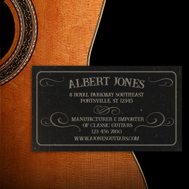 Tillverkare och Importör av Klassiska Gitarrer Visitkort (Skapare uppladdad)