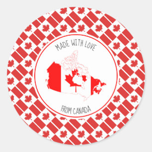 Tillverkat med Kärlek från CANADA FLAGGA Kanada Ka Runt Klistermärke