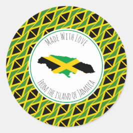 Tillverkat med Kärlek från JAMAICA FLAGGA Runt Klistermärke