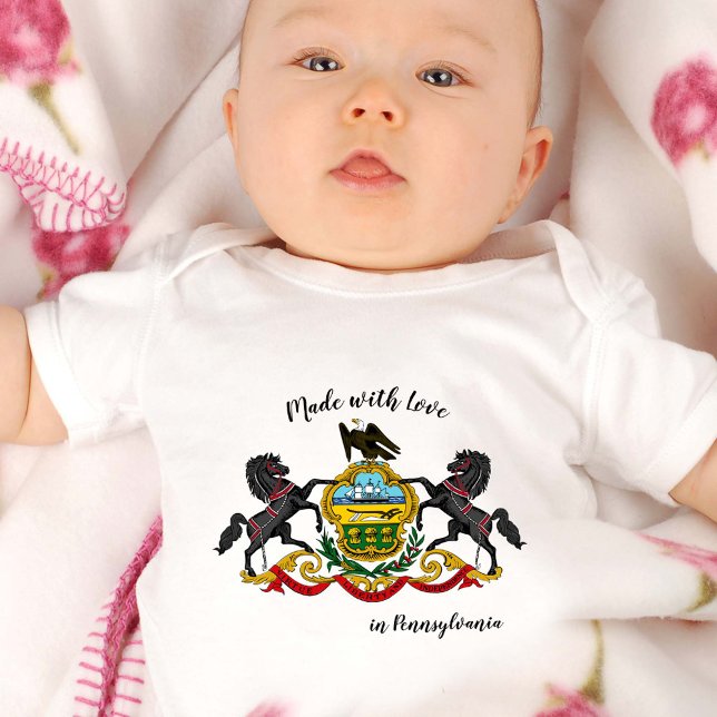 Tillverkat med Kärlek i Pennsylvania/flagga, USA T Shirt (Skapare uppladdad)
