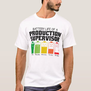 Tillverkningstillsynsmannens batterilivslängd t shirt