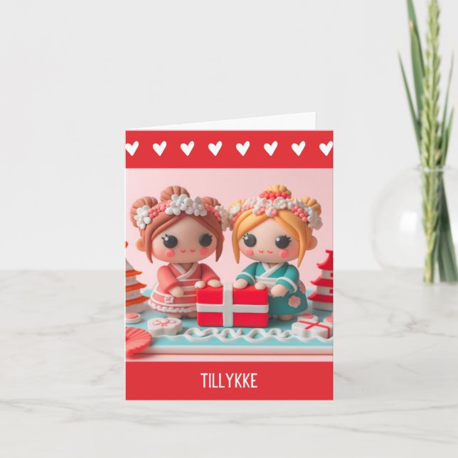 Tillykke, danska Grattis på födelsedagen Kort (Framsida)