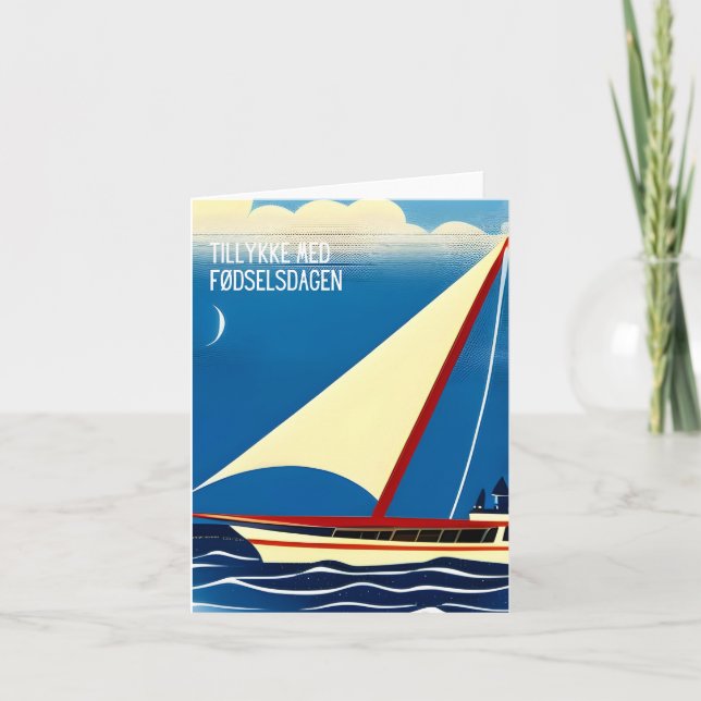 Tillykke med fødselsdagen, danska grattis på födel kort (Framsida)