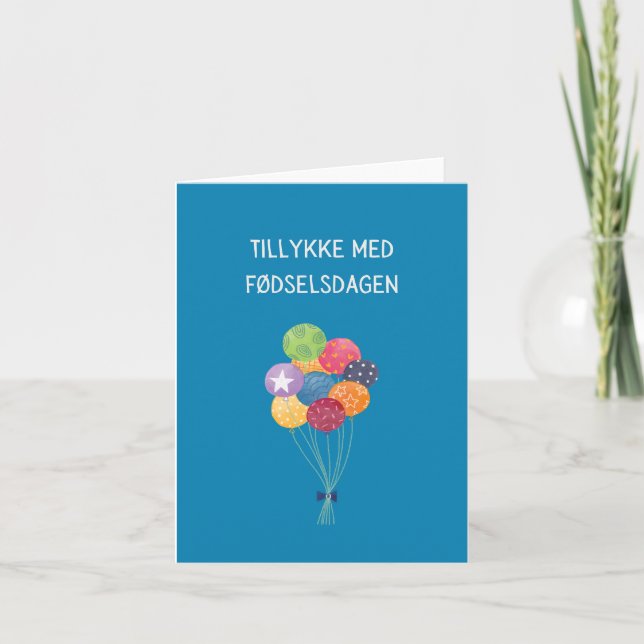 Tillykke med fødselsdagen, danska grattis på födel kort (Framsida)