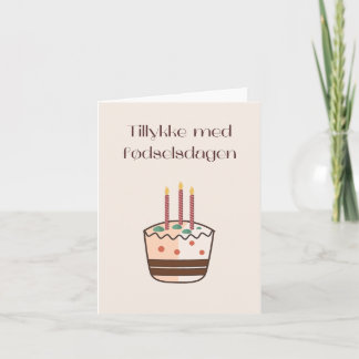 Tillykke med fødselsdagen, danska grattis på födel kort