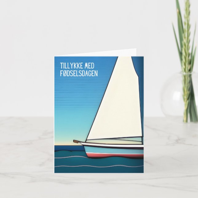 Tillykke med fødselsdagen, danska grattis på födel kort (Framsida)