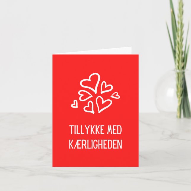 Tillykke med kæ rligheden, danska bröllop kort (Framsida)