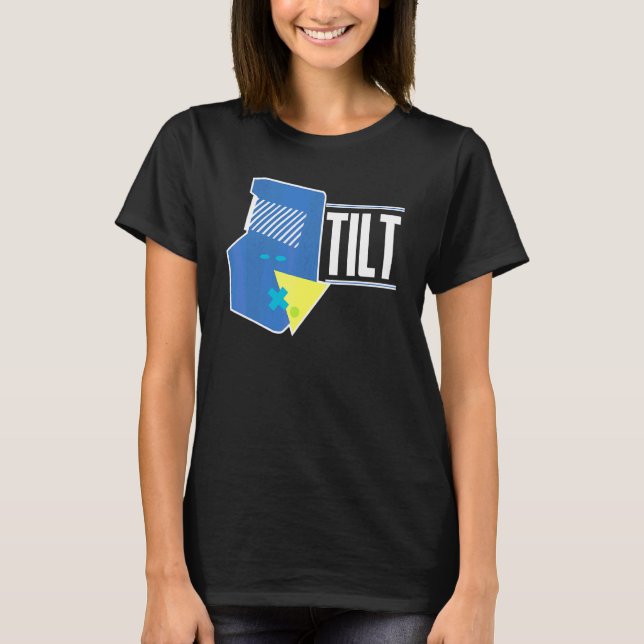 Tilt Arkadspel Retro Videospel Spelande   T Shirt (Framsida)