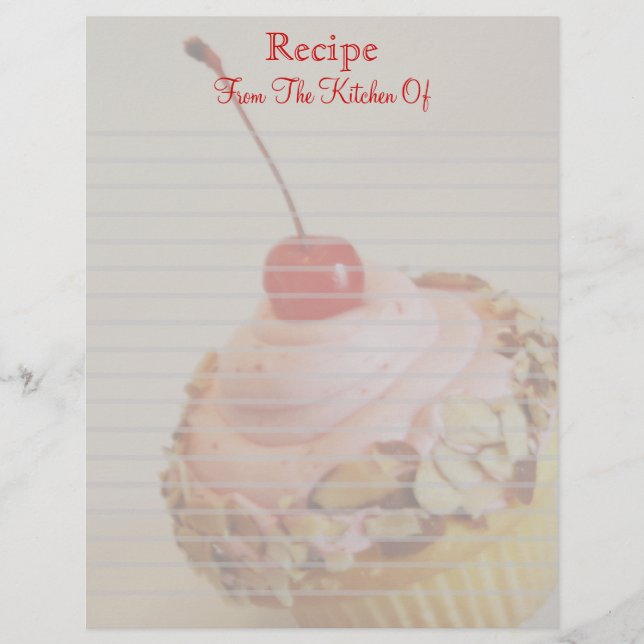 Tilt Cherry Cuptårta Lintrad Recipe Letterhead (Framsida)