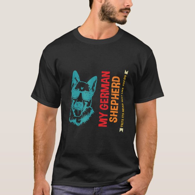 Tilt Head Hund German Shepherd Mamma 1 T Shirt (Framsida)