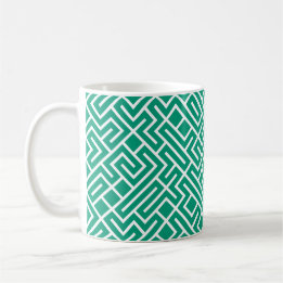 Tilt Linjer 10 PRINT Generative (Emerald Fill) Kaffemugg