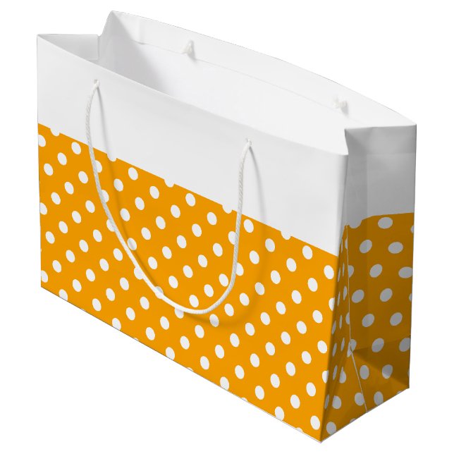 Tilt Polka dots på Gult Orange Vit överkant Rand (Baksidan Vinklad)