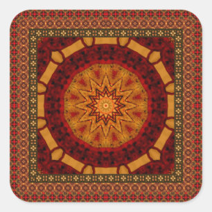 Tilt Ram med Golden Mandala Fyrkantigt Klistermärke