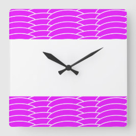 Tilt Tropical Rosa White Art Deco Vinkarare Rand Fyrkantig Klocka