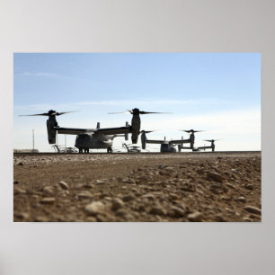 Tiltrotor flygplan för fiskgjuse V-22 Poster