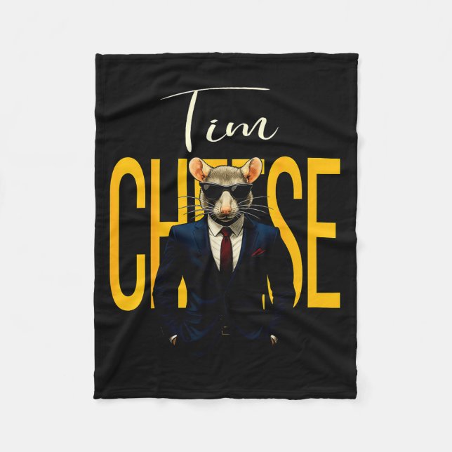 Tim Cheese - Funny Secret Agent Mouse Brainrot Kid Fleecefilt (Framsidan)