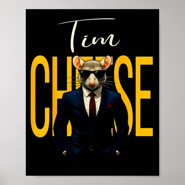 Tim Cheese - Funny Secret Agent Mouse Brainrot Kid Poster (Framsidan)