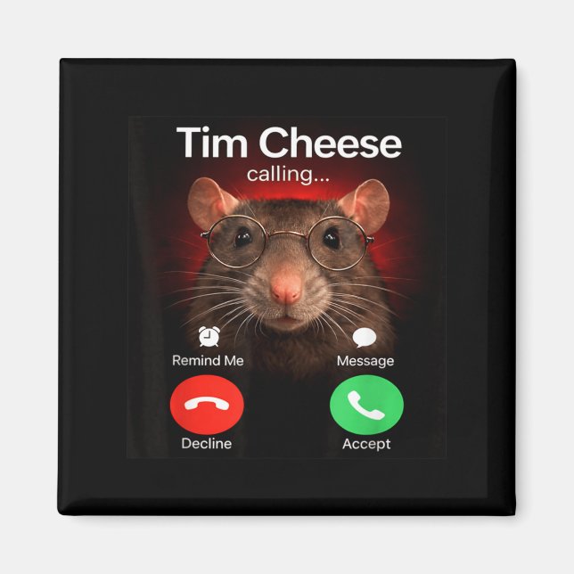 Tim Cheese Ringer Roligt Gen Z Hjärnrot Meme Magnet (Framsidan)