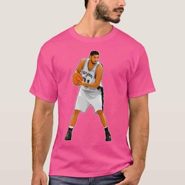 Tim Duncan 21 Håll Boll T Shirt (Framsida)