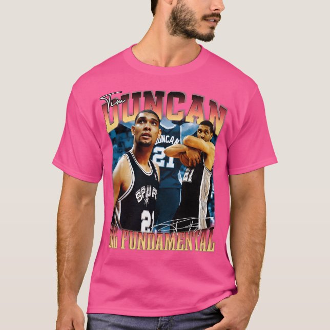 Tim Duncan The Big Basic Basketball Legend S T Shirt (Framsida)