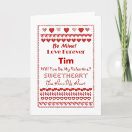 Tim Happy Valentines Day Hearts Hearts Hearts Helgkort