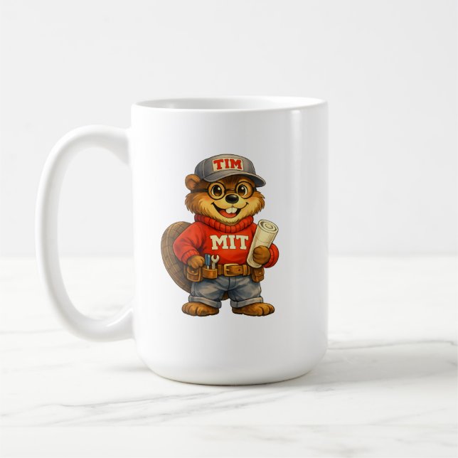 Tim the Beaver – Ghibli‑inspirerad maskot Kaffemugg (Vänster)