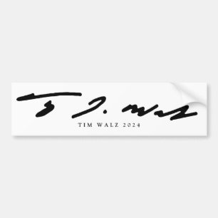 Tim Walz 2024 Namnteckning Bildekal