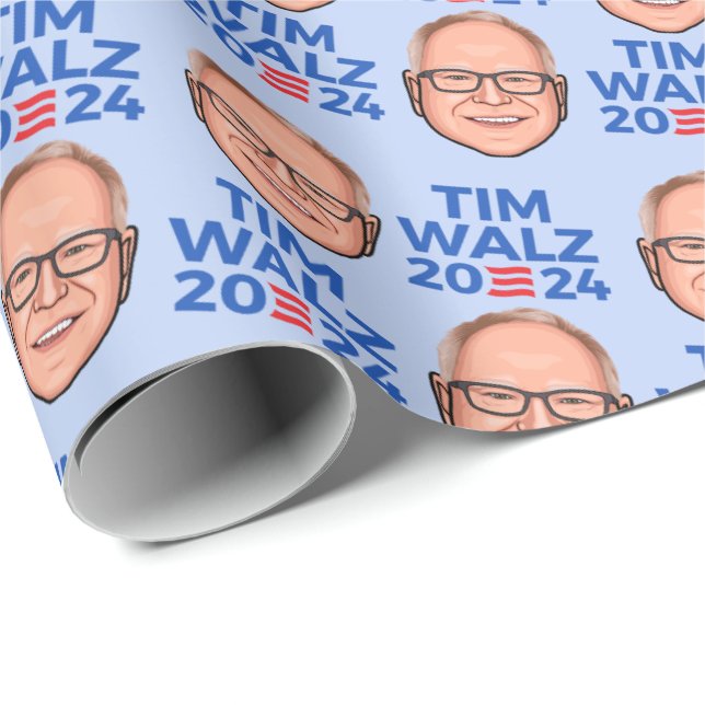 Tim Walz 2024 Presentpapper (Rullad Hörn)