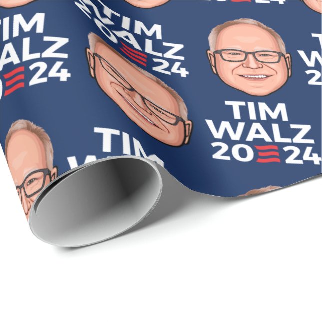 Tim Walz 2024 Presentpapper (Rullad Hörn)