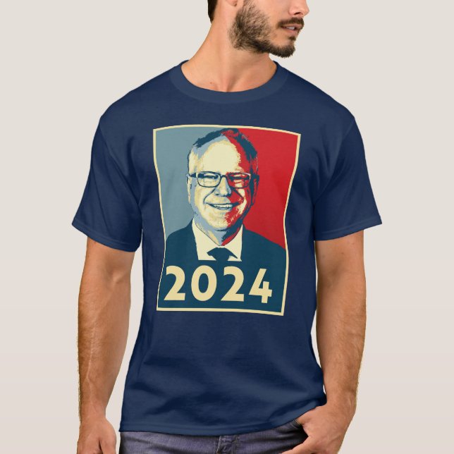 Tim Walz 2024 T Shirt (Framsida)