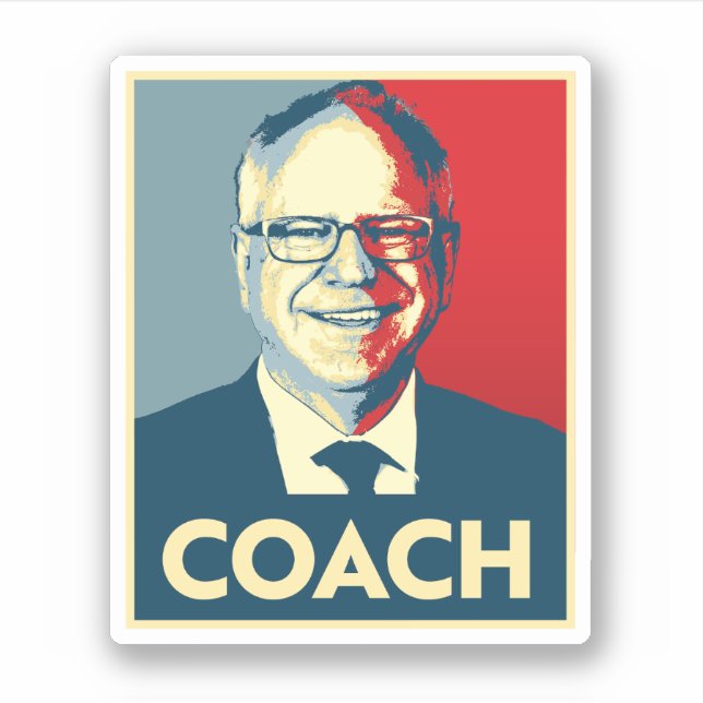 Tim Walz COACH Klistermärken (Framsida)