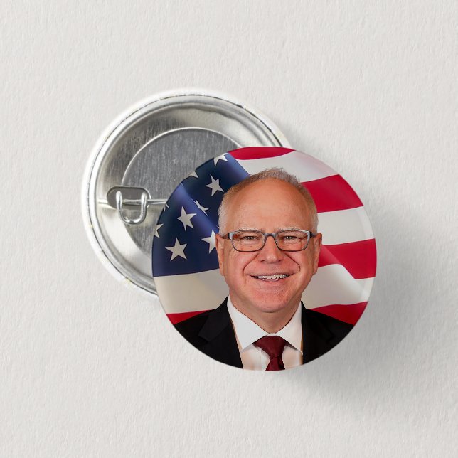 Tim Walz för Amerika Knapp (Framsida & baksida)