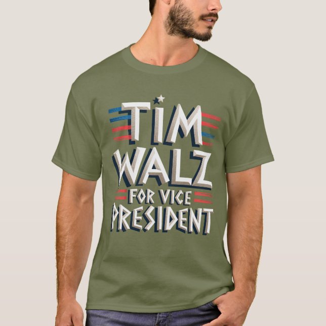 TIM WALZ FOR VP Manar-Shirt T Shirt (Framsida)